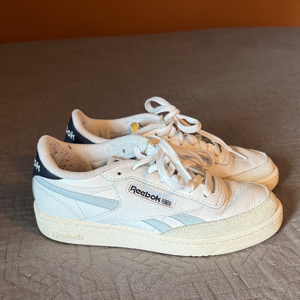 Reebok Kids White and Navy Sneakers